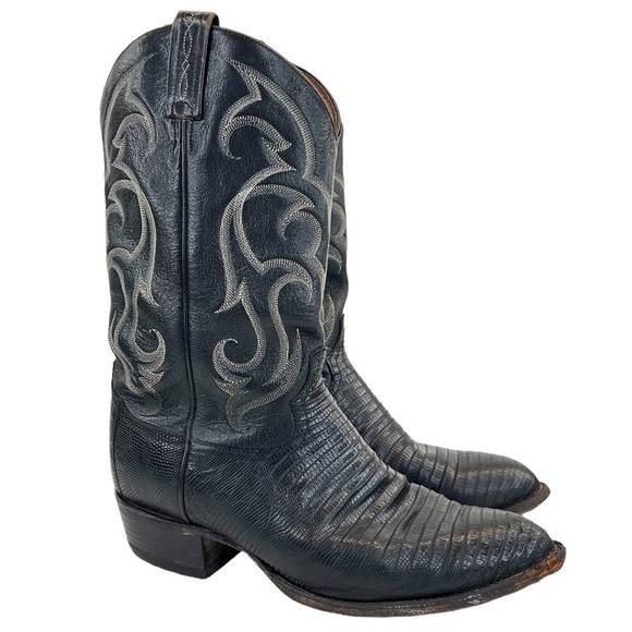 Tony Lama Men’s Exotic Western Lizard Cowboy Boots - Picture 1 of 14